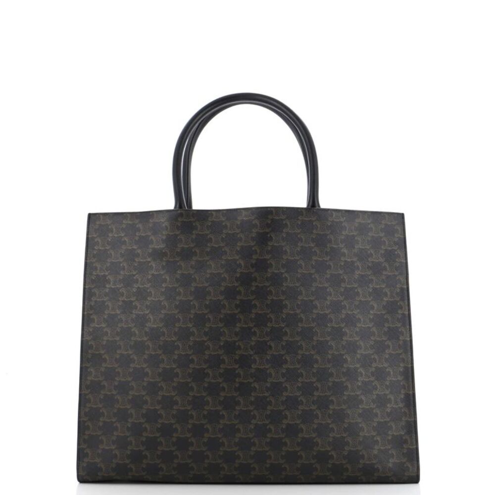 Celine Horizontal Logo Cabas Tote Triomphe Coated Canvas Brown - Picture 3 of 8